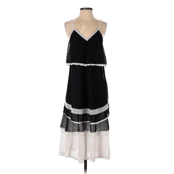 Jonathan Simkhai Dresses & Skirts - Jonathan Simkhai Sleeveless Black White Tiered Midi Dress sz XS